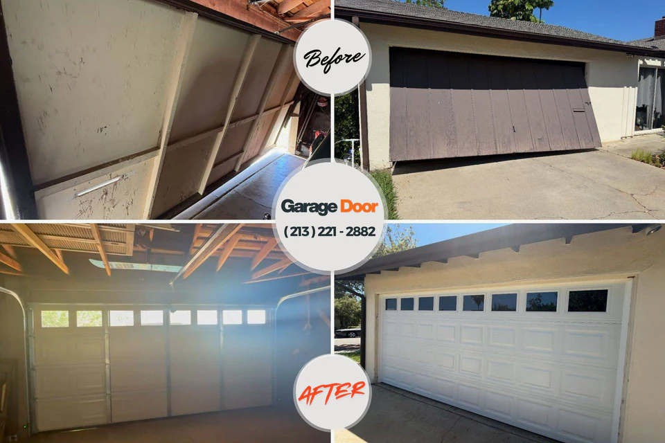 Before and after: garage door repair Swissvale, PA